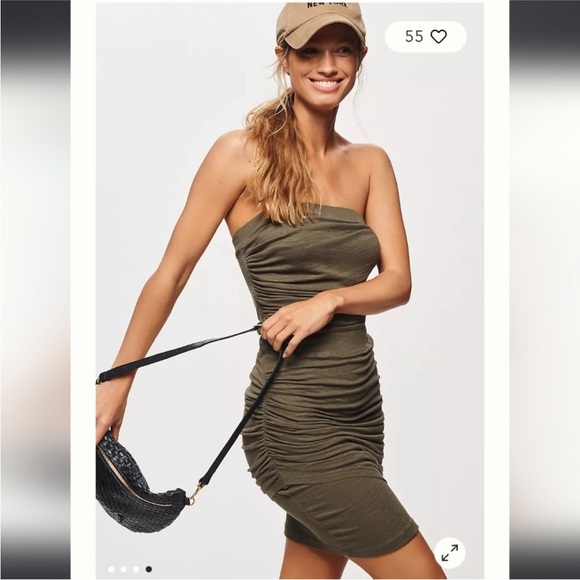 Daily Practice by Anthropologie Strapless Ruched Dress - Picture 2 of 6